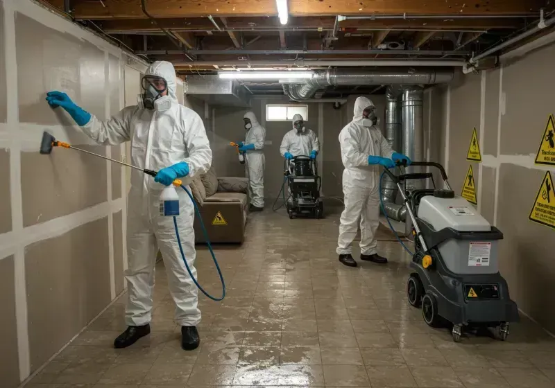 Basement Moisture Removal and Structural Drying process in Mingo Junction, OH